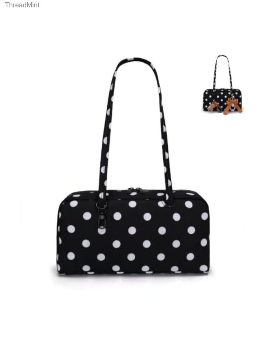 Women's Nylon Bowler Shoulder Bag Lightweight Dome Satchel Handbag